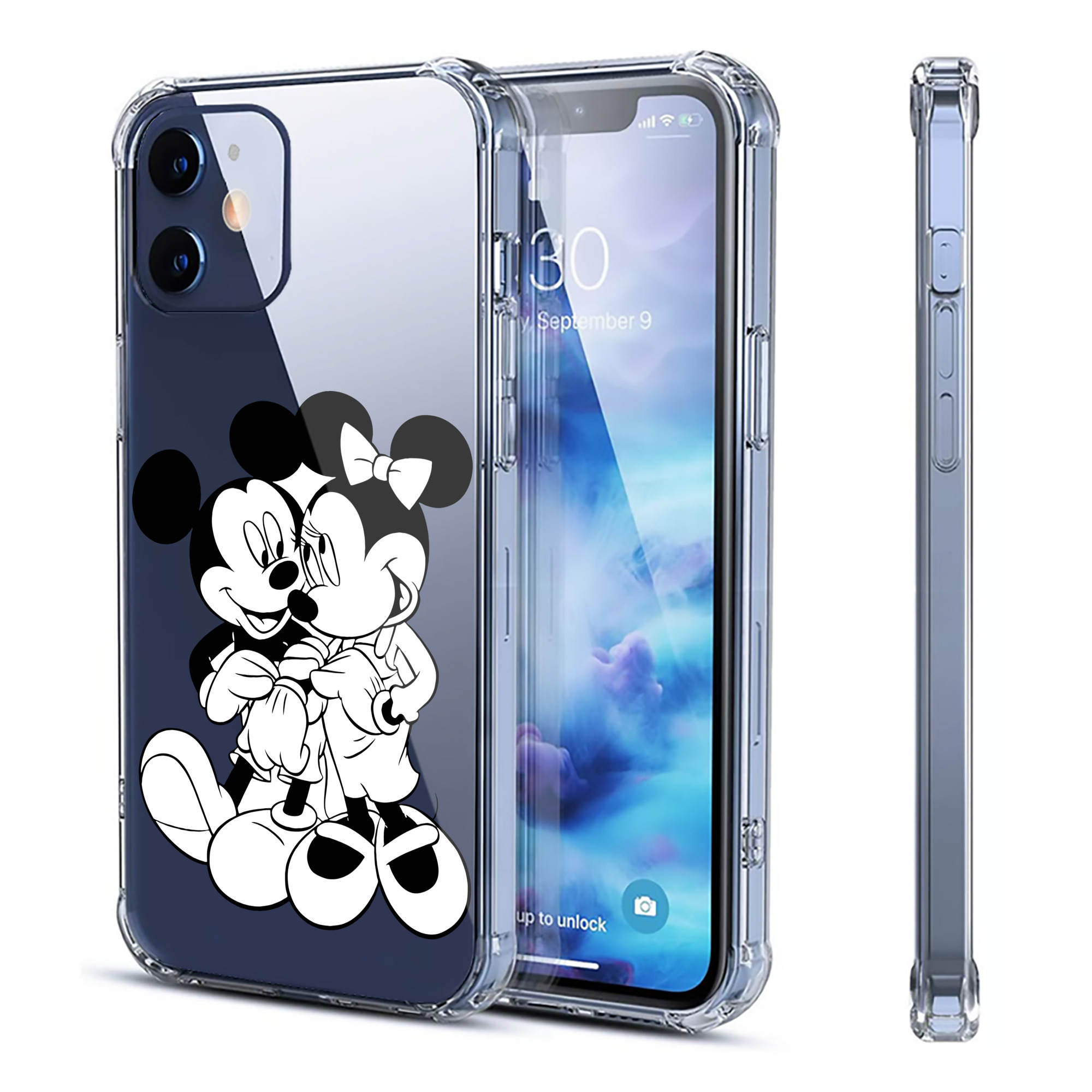 （画像用） ミッキーマウス Mickey Mouse 【iPhone 12シリーズ対応】透明スマホケース（クリアソフトケース）